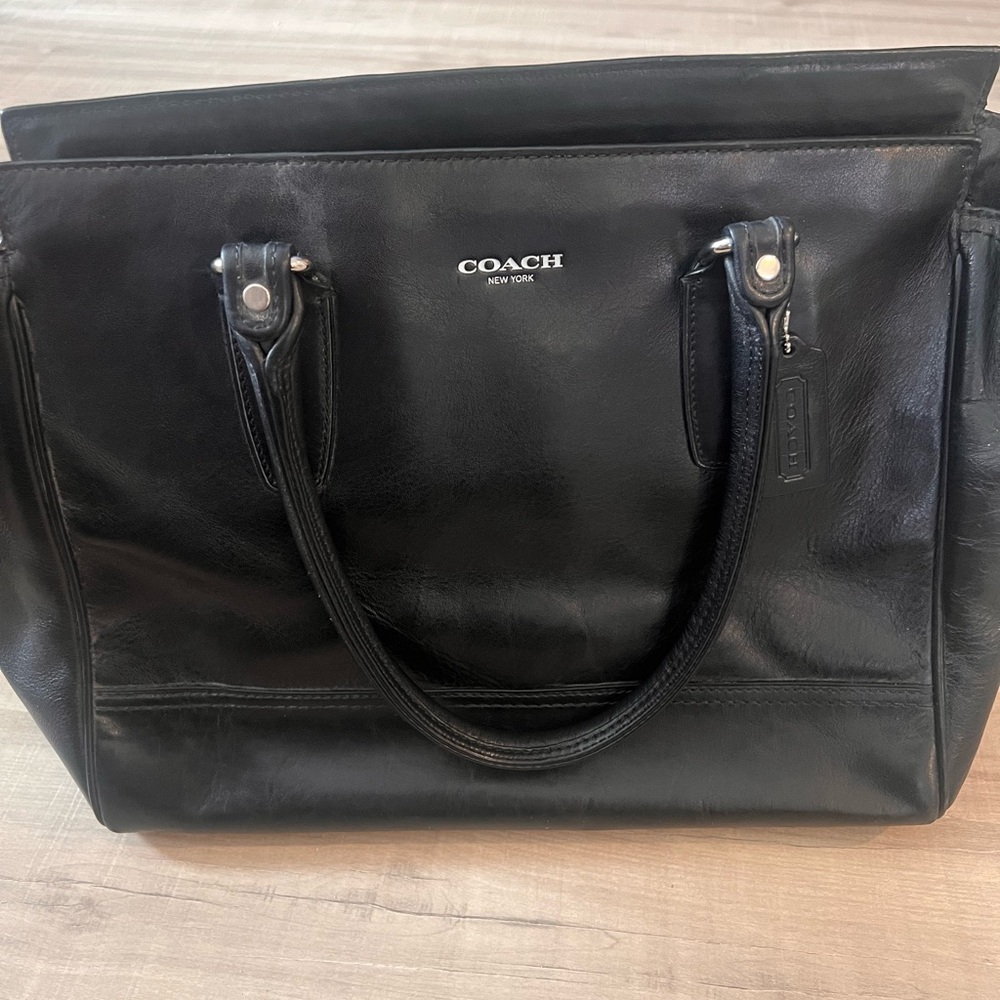 Coach Black Leather Shoulder Bag